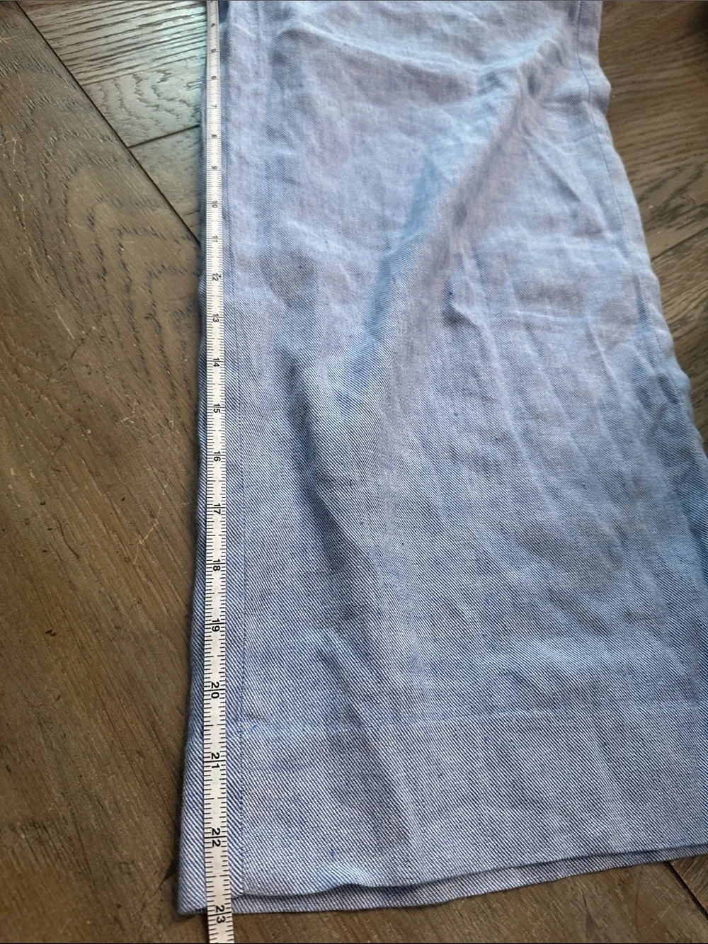 Sold ✅Banana Republic Light Blue Linen-Blend Cropped Wide Leg Chinos Size 10